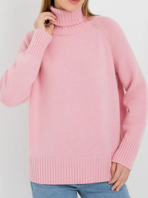 'Scarlett' Ribbed Knit Turtleneck Sweater - Celes Fashion